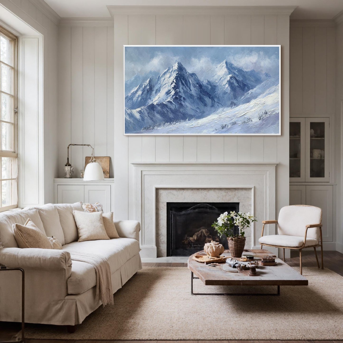 Abstract Textured Mountain Wall Art