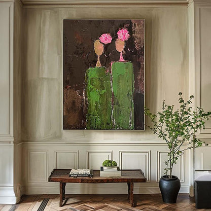 Large Abstract Lady Canvas Wall Art, Hand-painted Woman Figure Oil Painting on Canvas, Modern Figure Wall Art for Living Room, Home Décor