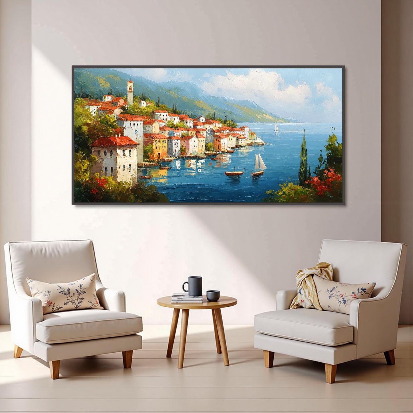 Textured Village City Architecture Wall Art