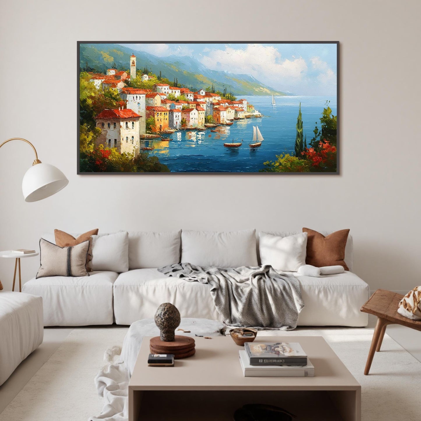Textured Village City Architecture Wall Art