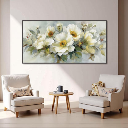 Sage and Green Abstract Textured Bouquet Floral Wall Art
