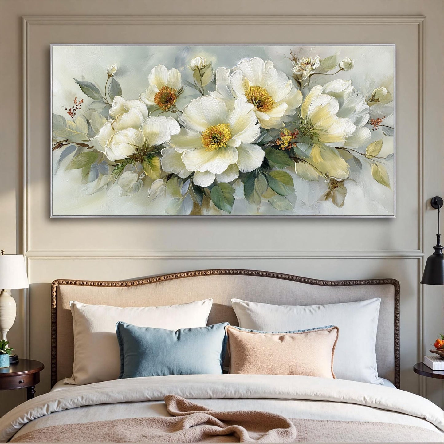 Sage and Green Abstract Textured Bouquet Floral Wall Art