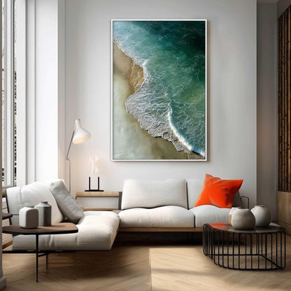 Original Coastal Wave – Turquoise Beach Seascape Wall Art | Abstract Oil Painting, view 4