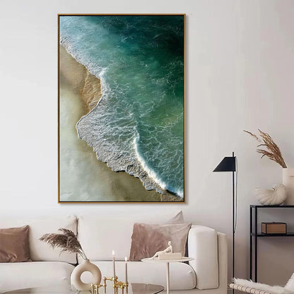 Turquoise Abstract Beach Seascape Wall Art