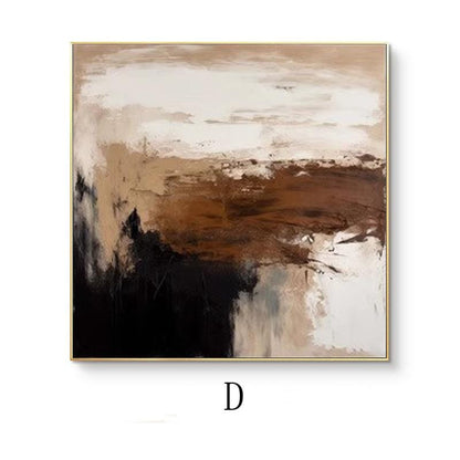 Large Abstract Oil Painting on Canvas, Brown Beige and Black Abstract Canvas Wall Art, Modern Textured Wall Art for Living Room, Home Decor