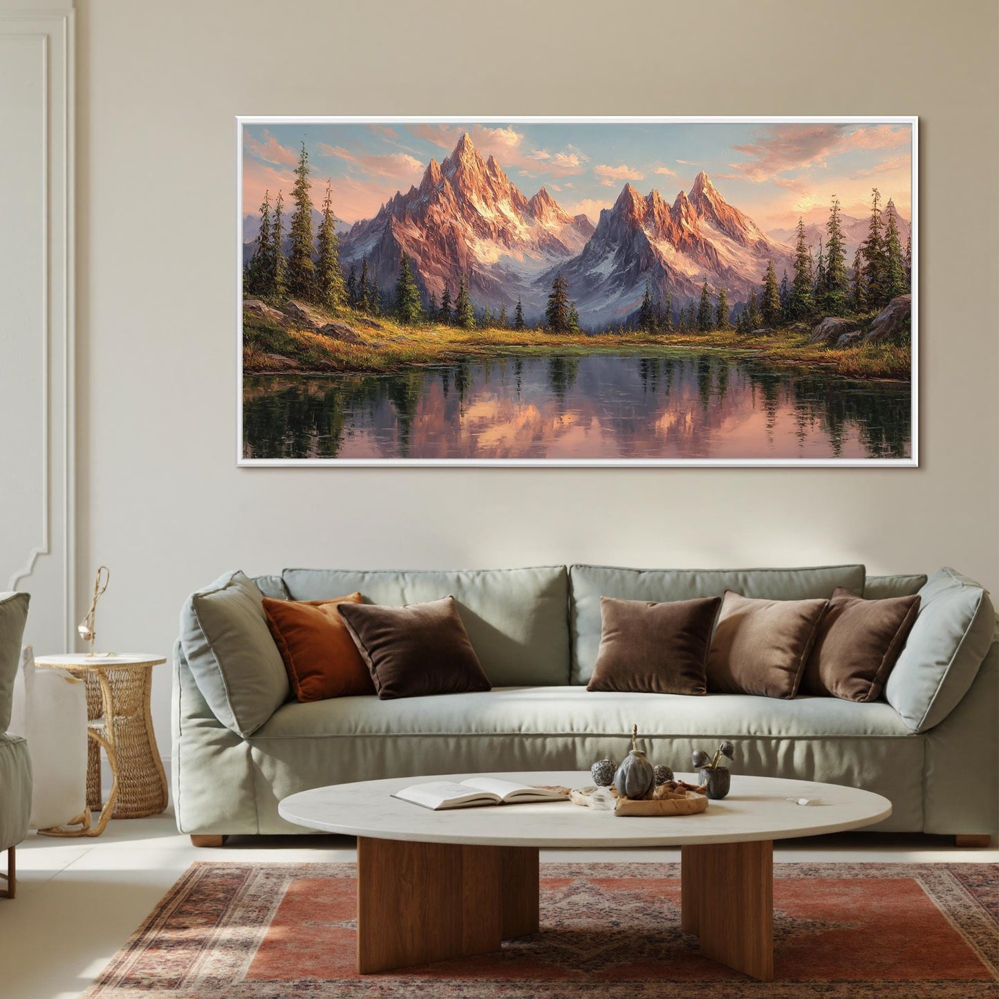 Original Mountain – Sunset 3D Texture Wall Art | Textured Painting, view 4