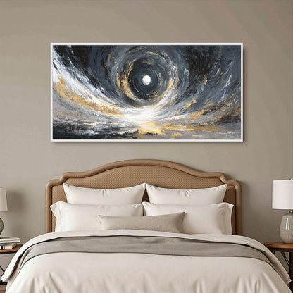 Gold and Black Impasto Abstract Wall Art