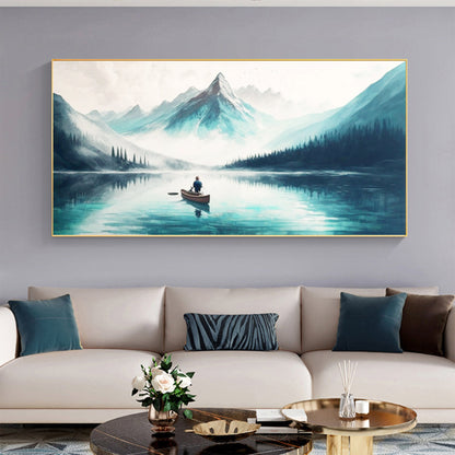 Original – Lake Landscape Wall Art | Abstract Oil Painting, view 1