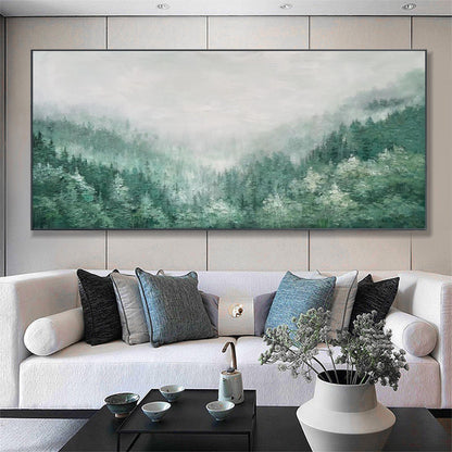 Original Green Forest – Green Forest Tree Wall Art | Abstract Oil Painting, view 1