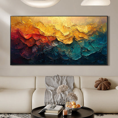 Textured Oil Painting On Canvas, Colorful Abstract Wall Art – Colorful Abstract Wall Art | Textured Hand-Painted Oil Painting