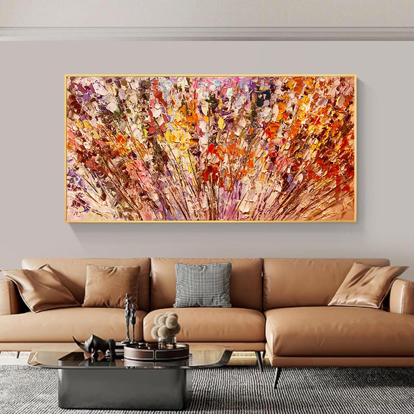 Original – Colorful Floral Wall Art | Abstract Impasto Hand-Painted Oil Painting, view 1