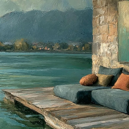 Original Lakeside – Lake Landscape Wall Art | Oil Painting, view 3