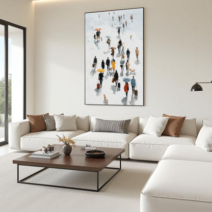 Colorful Abstract City Architecture Wall Art – City Stroll Oil Painting