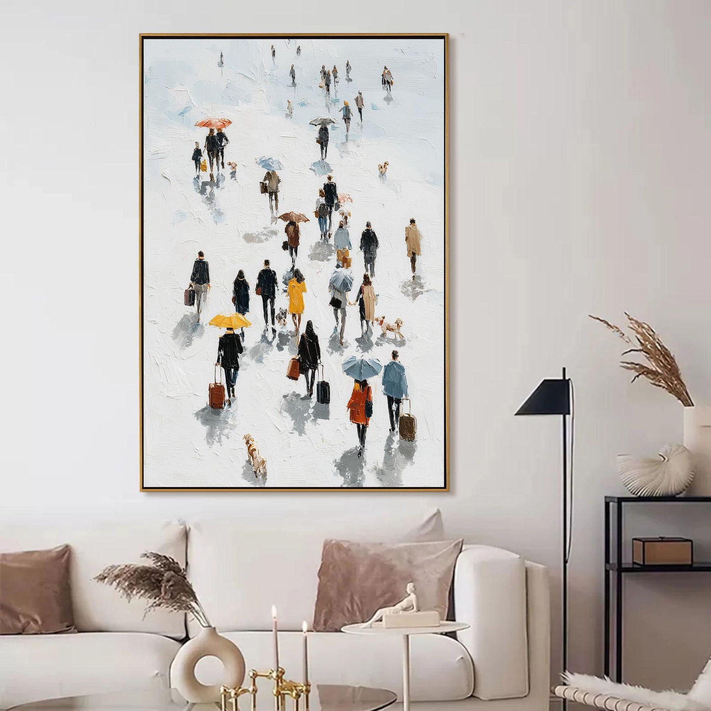 Colorful Abstract City Architecture Wall Art – City Stroll Oil Painting