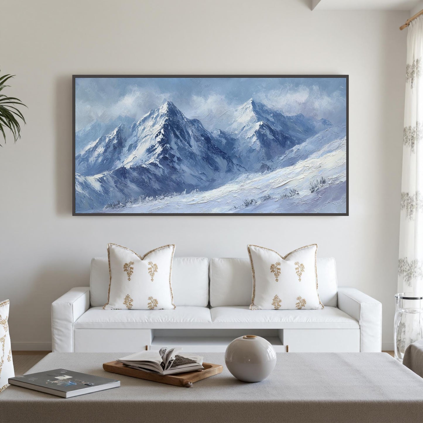 Abstract Textured Mountain Wall Art