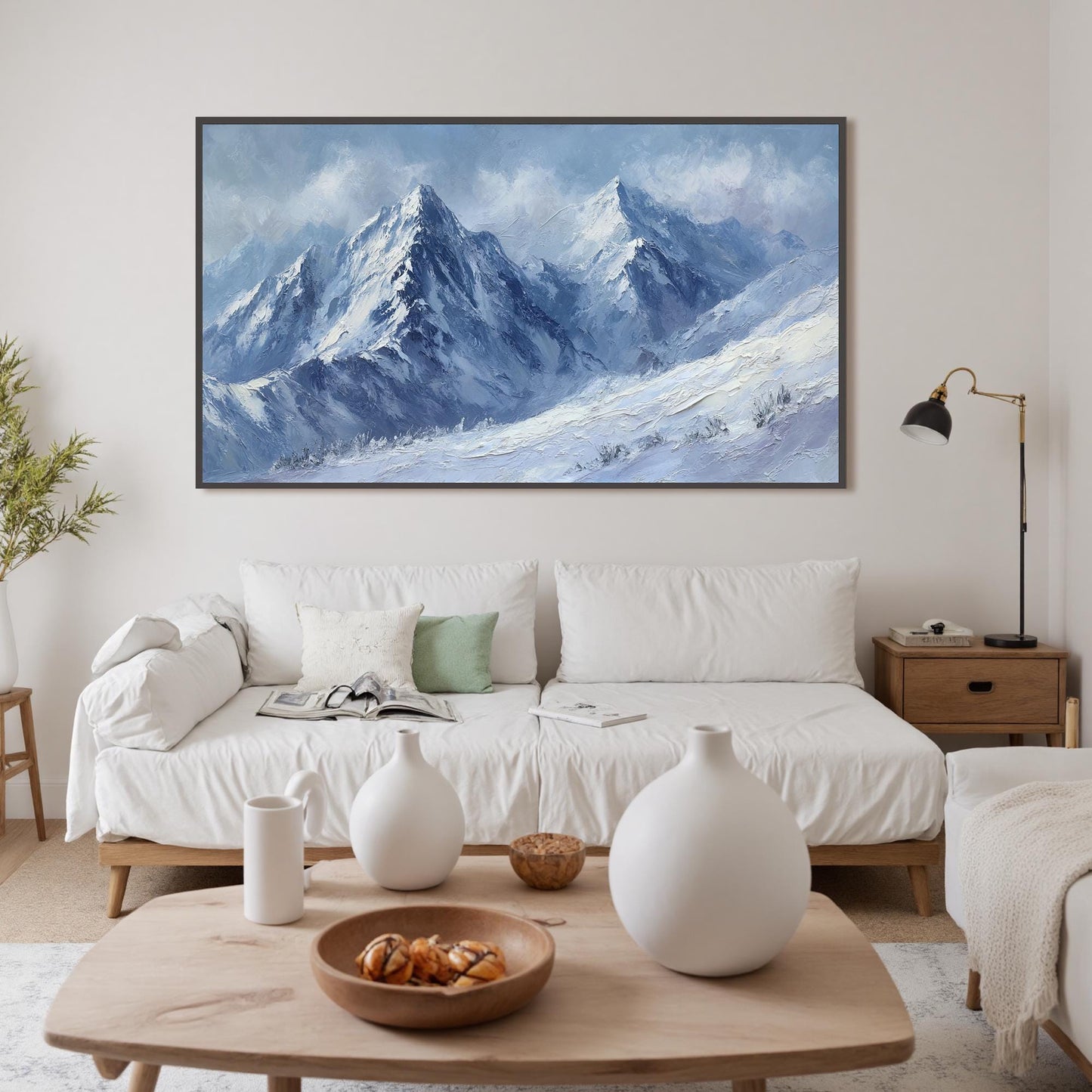 Abstract Snowy Mountain Oil Painting, Textured Winter Peaks Wall Art – Mountain Wall Art | Abstract Textured Oil Painting, vi