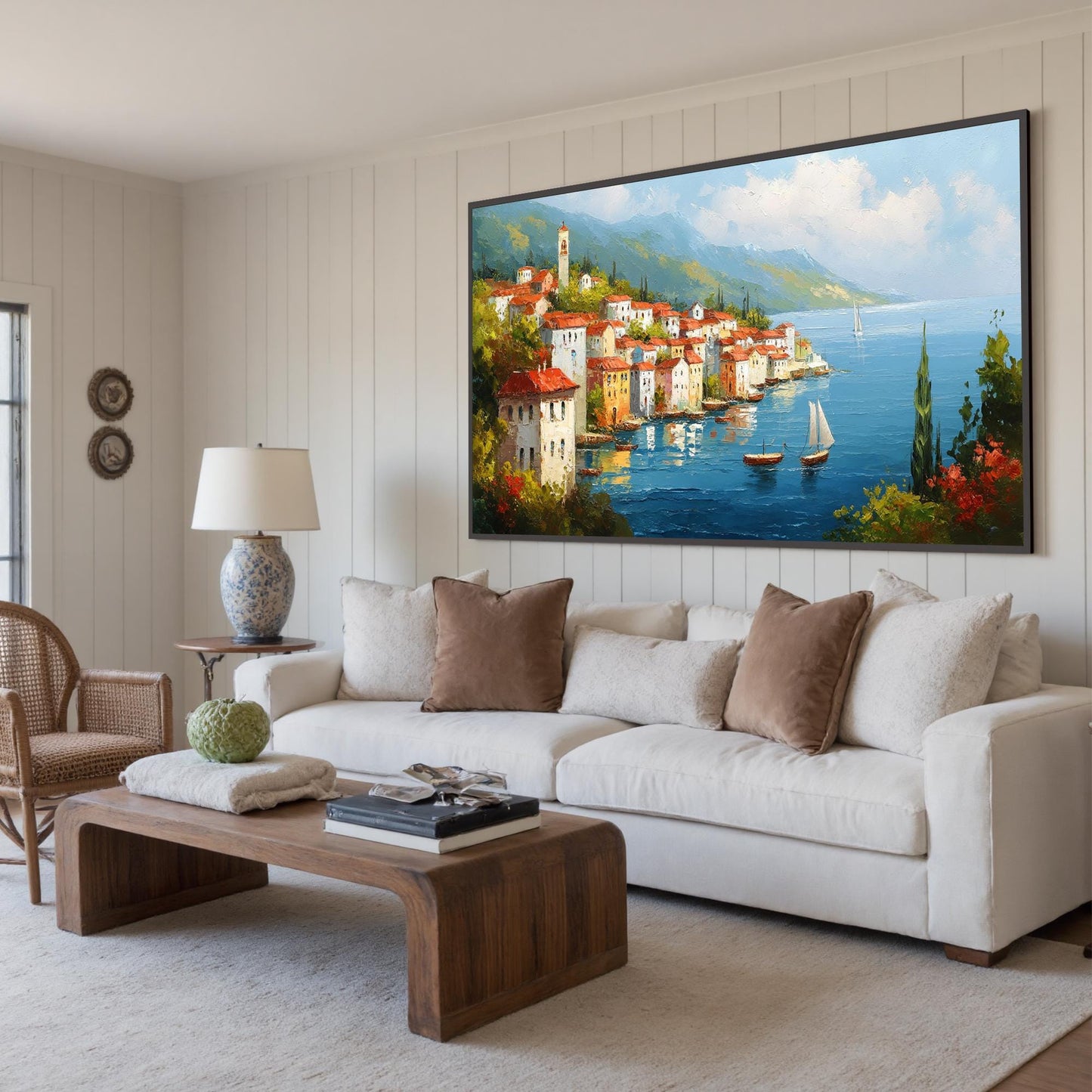 Textured Village City Architecture Wall Art
