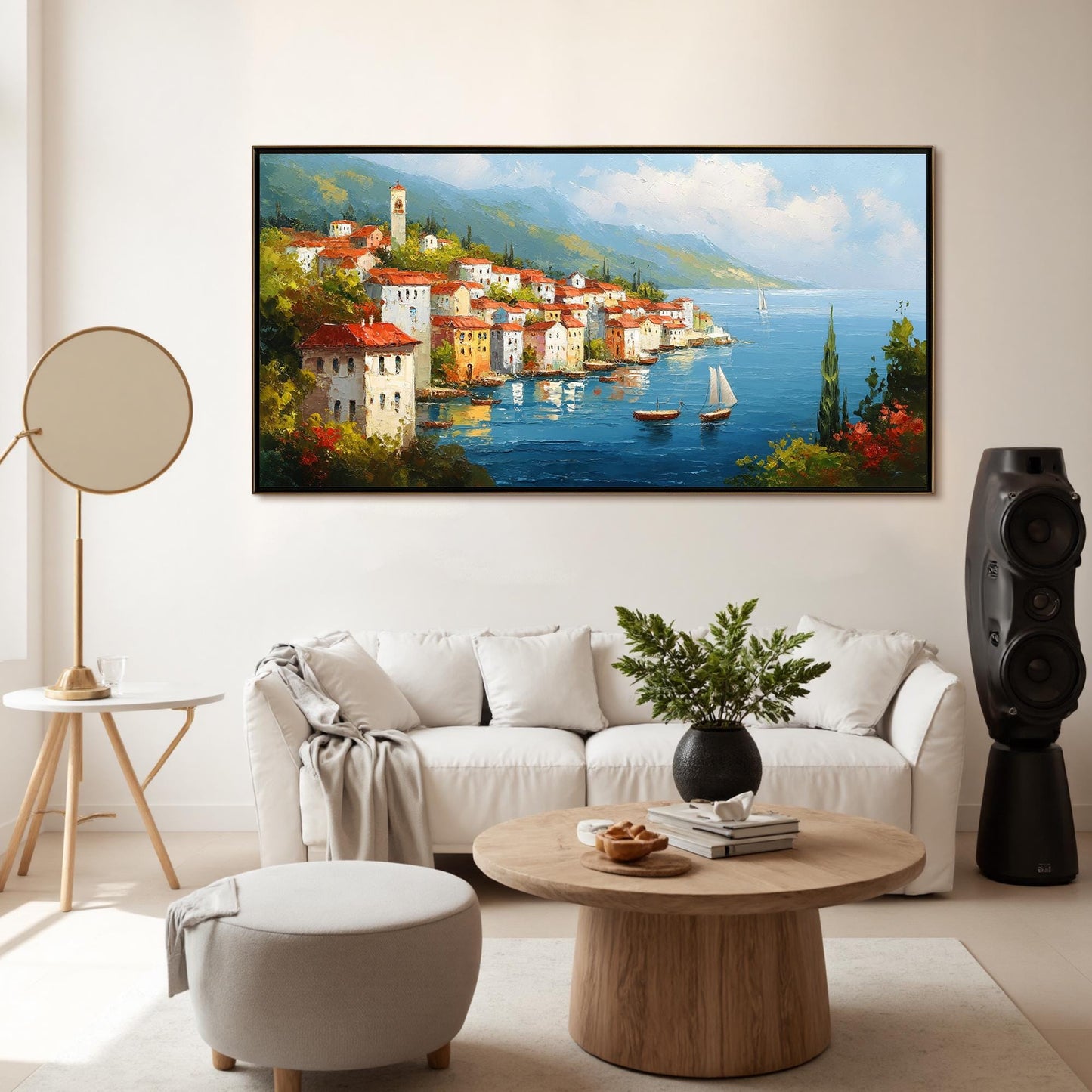 Textured Village City Architecture Wall Art