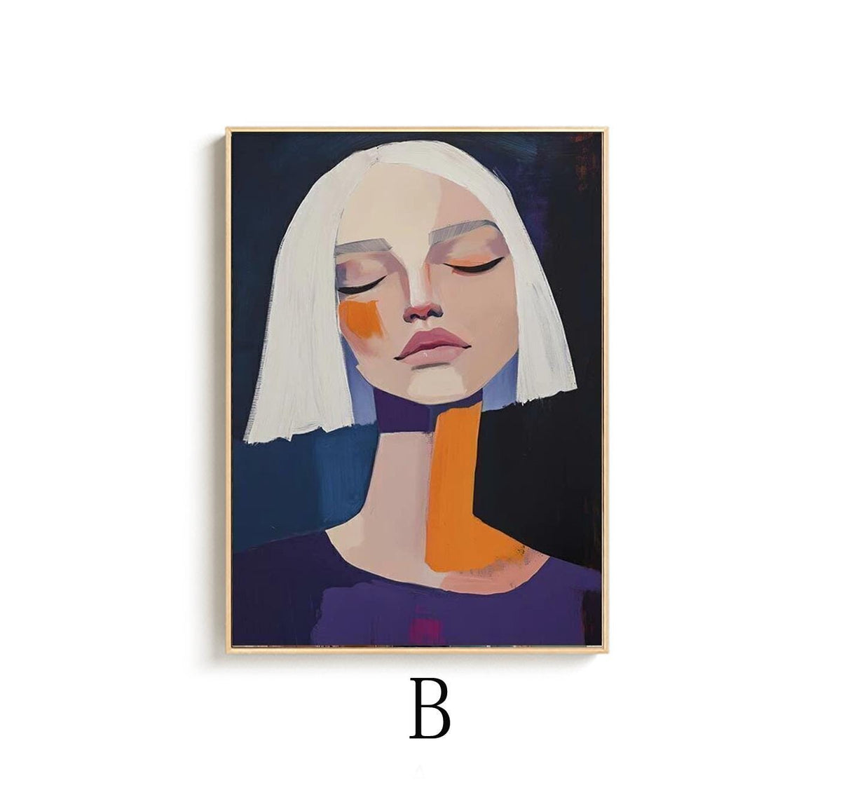 Large Abstract Lady Canvas Wall Art, Hand-painted Woman Figure Oil Painting on Canvas, Modern Figure Wall Art for Living Room, Home Décor