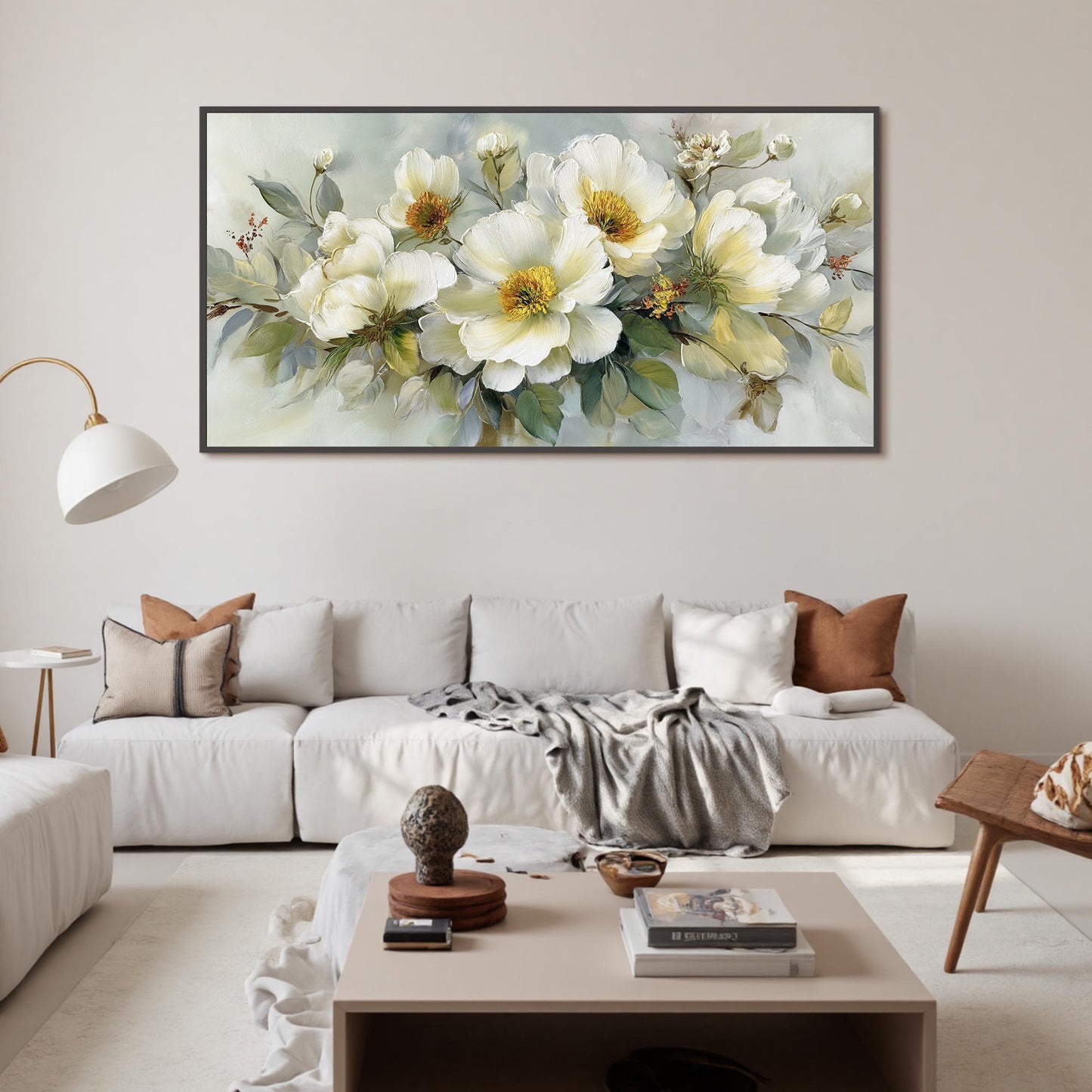 Sage and Green Abstract Textured Bouquet Floral Wall Art