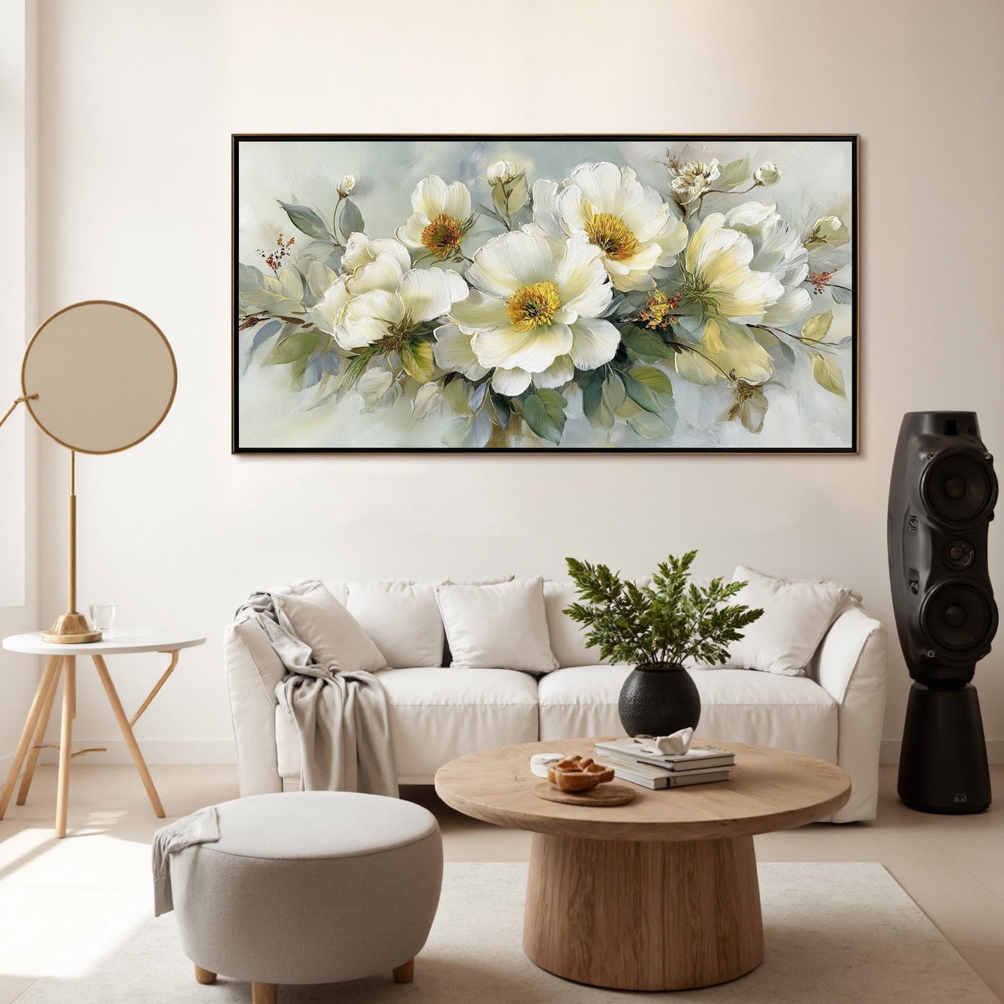 Sage and Green Abstract Textured Bouquet Floral Wall Art