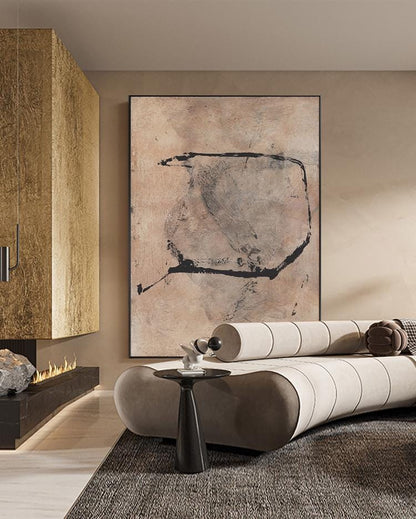 Brown and Black Abstract Oil Painting on Canvas, Original Hand-painted Canvas Wall Art, Modern Textured Wall Art for Living Room, Home Décor