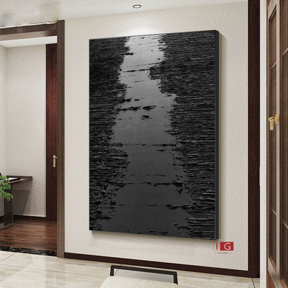 Personalized Black Abstract Painting – Minimalist Wall Decor – Custom Painting