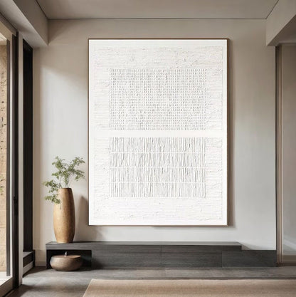 Personalized White Abstract Painting – Large Minimalist Textured Wall Art – Custom Painting