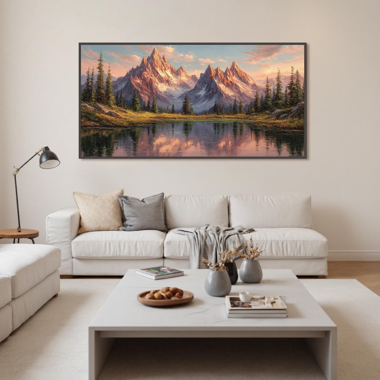 Textured Sunset Mountain Landscape 3D Texture Wall Art
