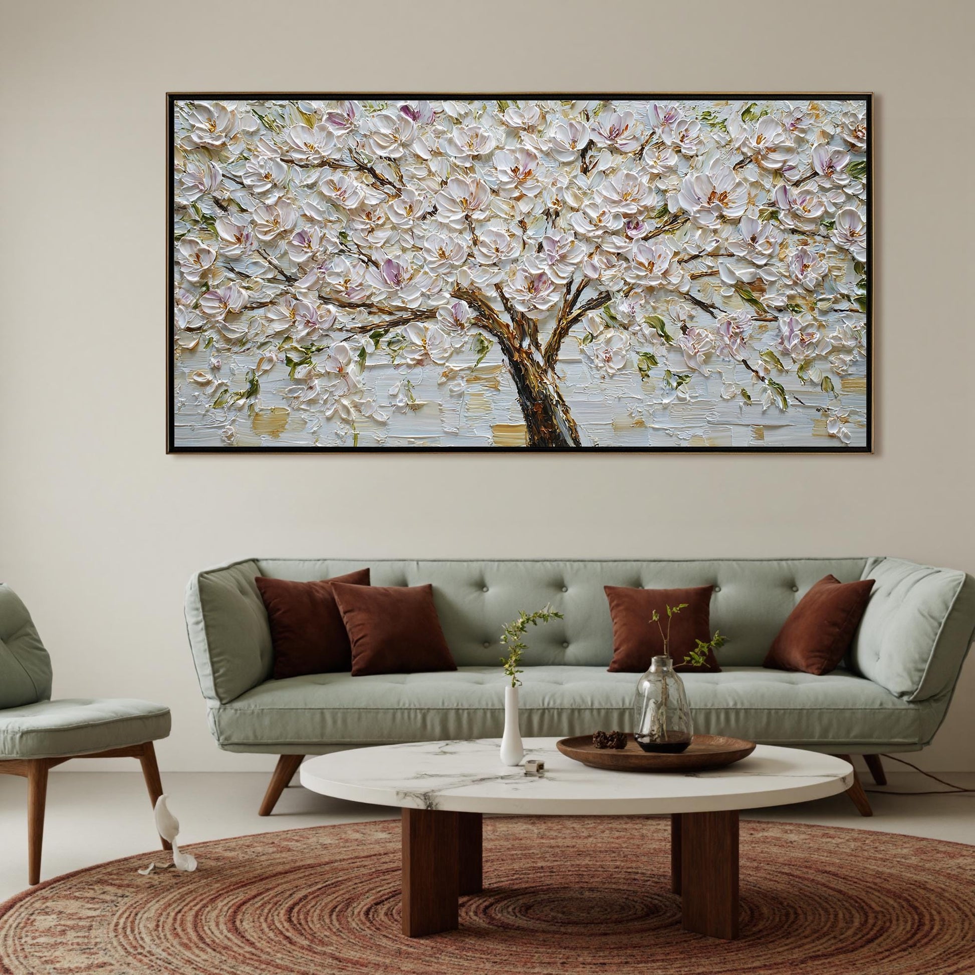 Original – Purple and White Magnolia Floral Wall Art | Impasto Oil Painting, view 4