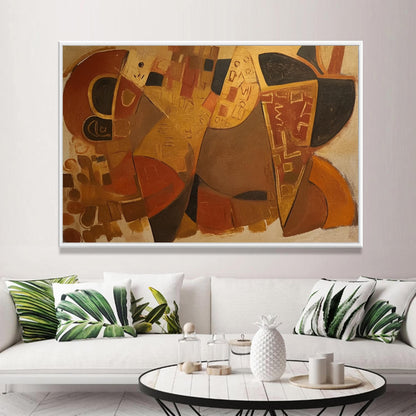 Original Geometric – Red and Black Geometric Wall Art | Abstract Textured Oil Painting, view 1