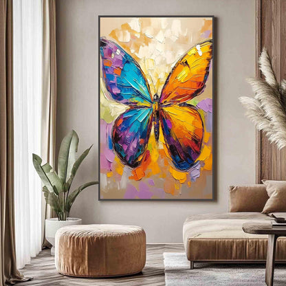 Colorful Abstract Butterfly Oil Painting – Animal Wall Art