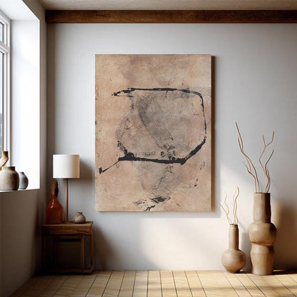 Brown and Black Abstract Oil Painting on Canvas, Original Hand-painted Canvas Wall Art, Modern Textured Wall Art for Living Room, Home Décor