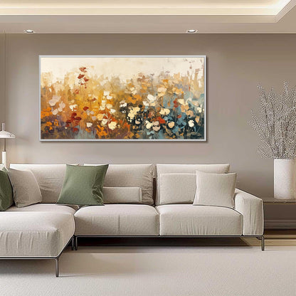 Original – Orange and Yellow Floral Wall Art | Abstract Impasto Oil Painting, view 5