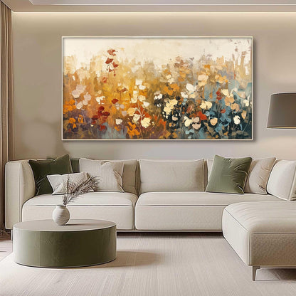 Orange and Yellow Abstract Impasto Floral Wall Art Painting