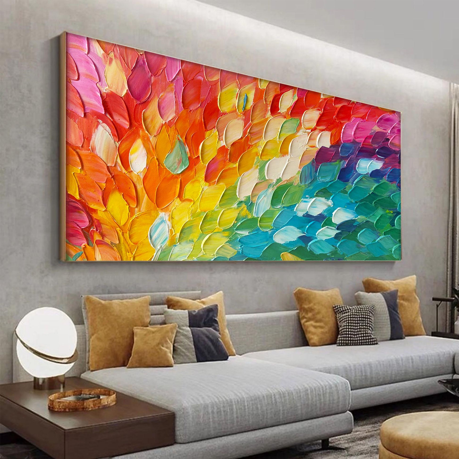 Rainbow Scale Texture – Abstract Wall Art | Oil Painting, view 3