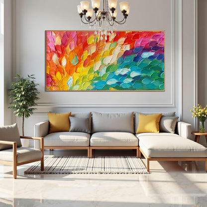 Abstract Wall Art – Rainbow Scale Texture