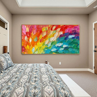 Rainbow Scale Texture – Abstract Wall Art | Oil Painting, view 4