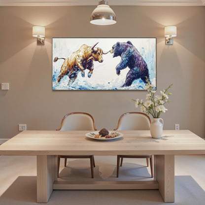 Dynamic Bull vs Bear – Abstract | Oil Painting, view 5