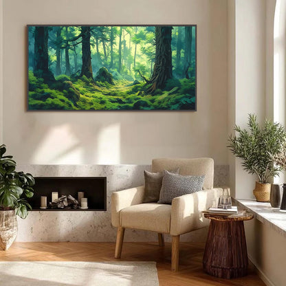 Green Abstract Forest Tree Wall Art – Original Sunlight Forest