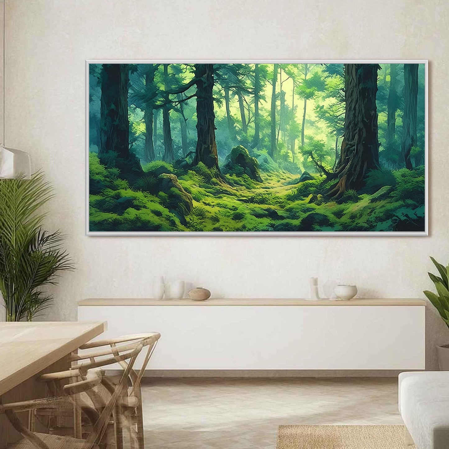 Green Abstract Forest Tree Wall Art – Original Sunlight Forest