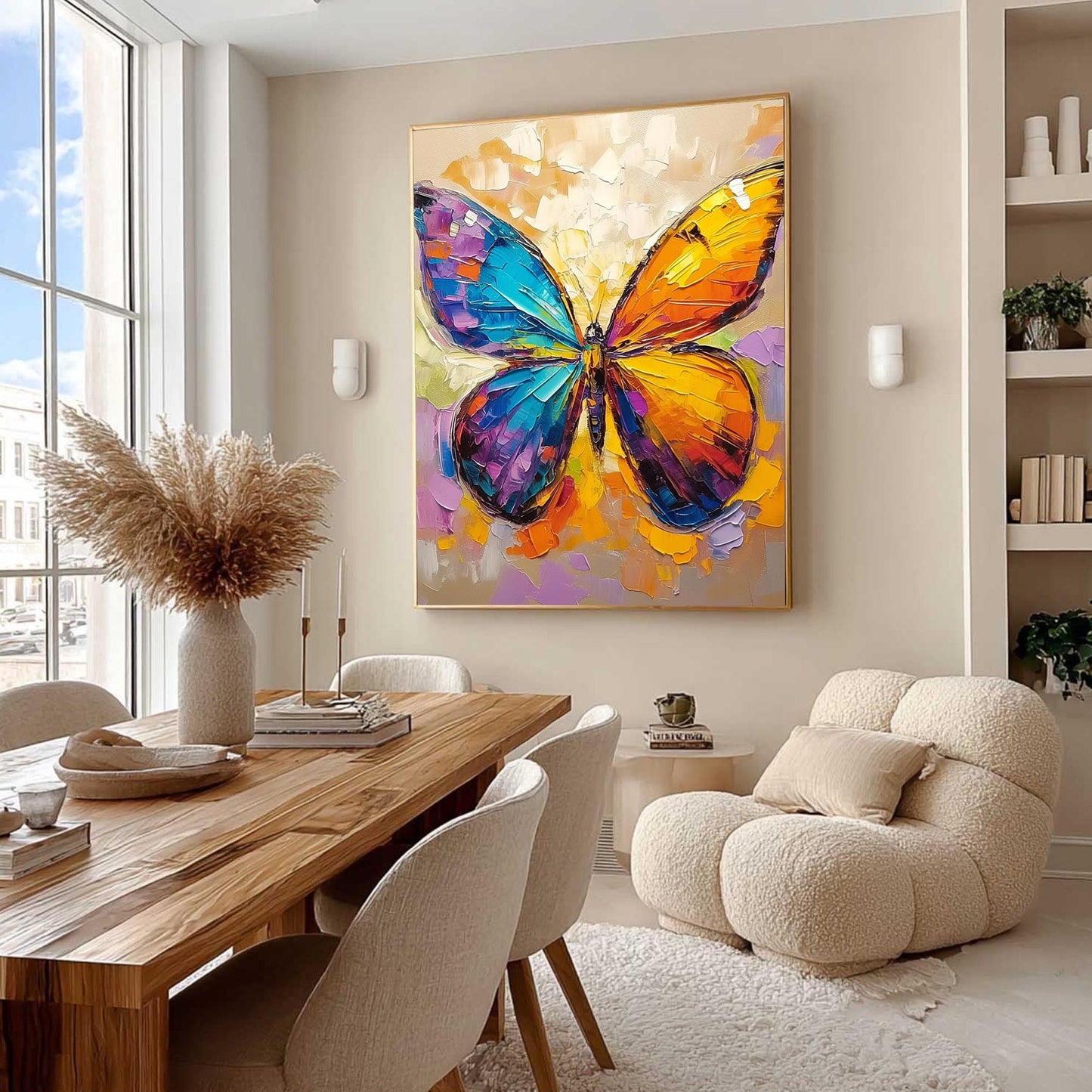 Original Butterfly – Colorful Butterfly Animal Wall Art | Abstract Oil Painting, view 3