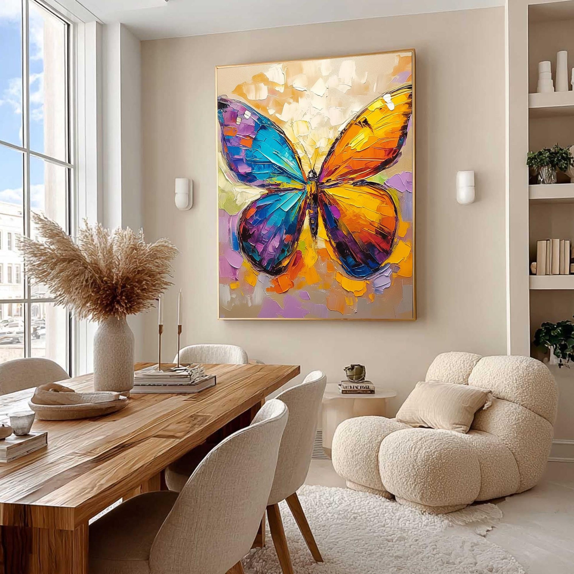 Original Butterfly – Colorful Butterfly Animal Wall Art | Abstract Oil Painting, view 3