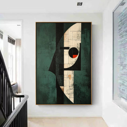 Abstract Cubist Oil Painting, Bold Colors, Textured Canvas Wall Art – Geometric Wall Art | Abstract Textured Oil Painting, vi