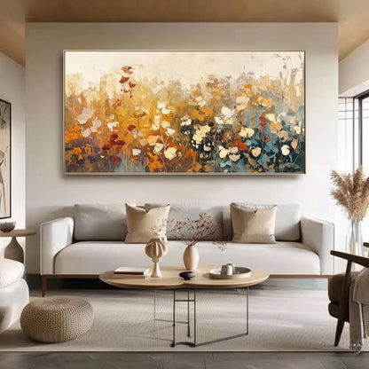 Original – Orange and Yellow Floral Wall Art | Abstract Impasto Oil Painting, view 4