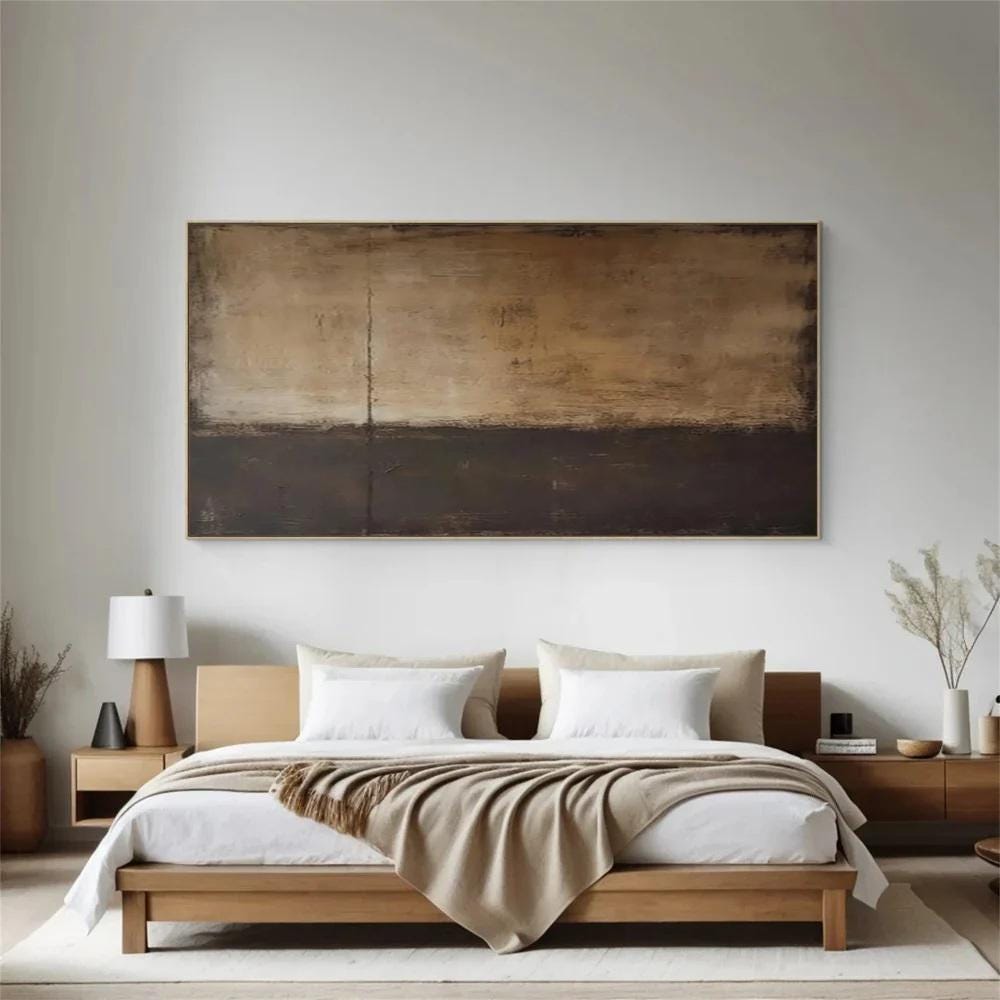 Black and Brown Abstract Canvas Wall Art, Extra Large Original Oil Painting on Canvas, Modern Textured Wall Art for Living Room, Home Décor