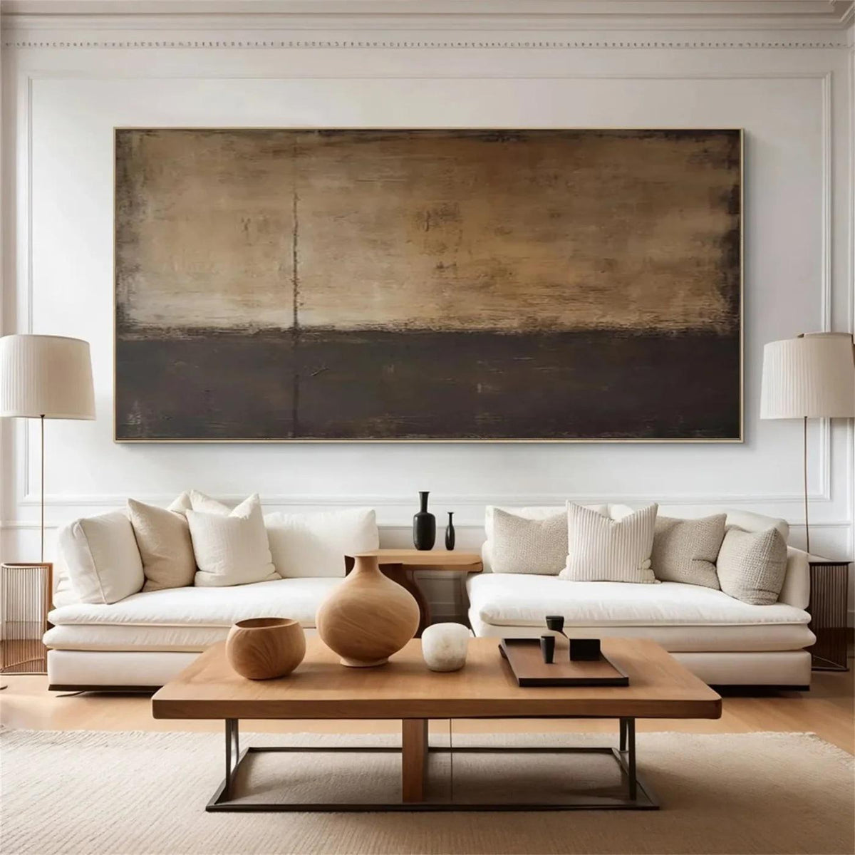 Black and Brown Abstract Canvas Wall Art, Extra Large Original Oil Painting on Canvas, Modern Textured Wall Art for Living Room, Home Décor