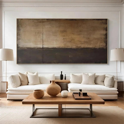 Black and Brown Abstract Canvas Wall Art, Extra Large Original Oil Painting on Canvas, Modern Textured Wall Art for Living Room, Home Décor