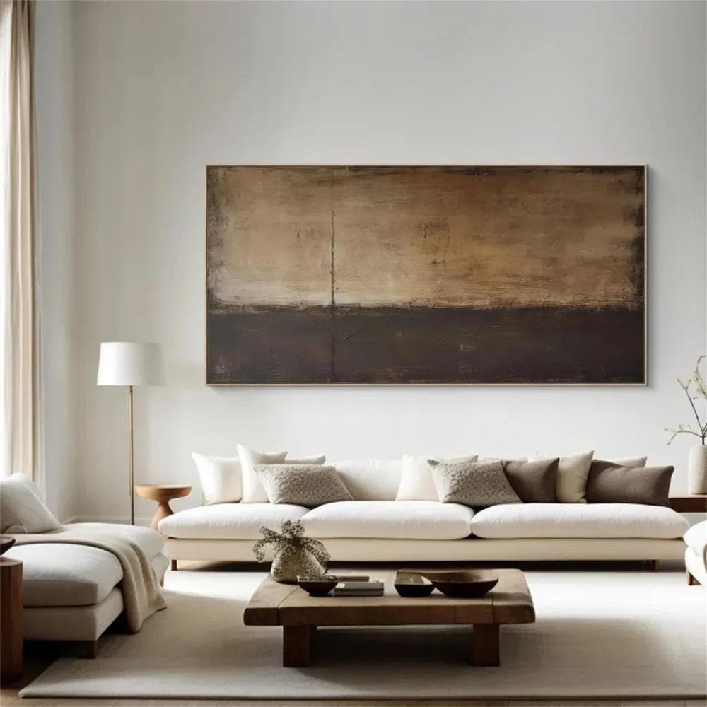 Black and Brown Abstract Canvas Wall Art, Extra Large Original Oil Painting on Canvas, Modern Textured Wall Art for Living Room, Home Décor