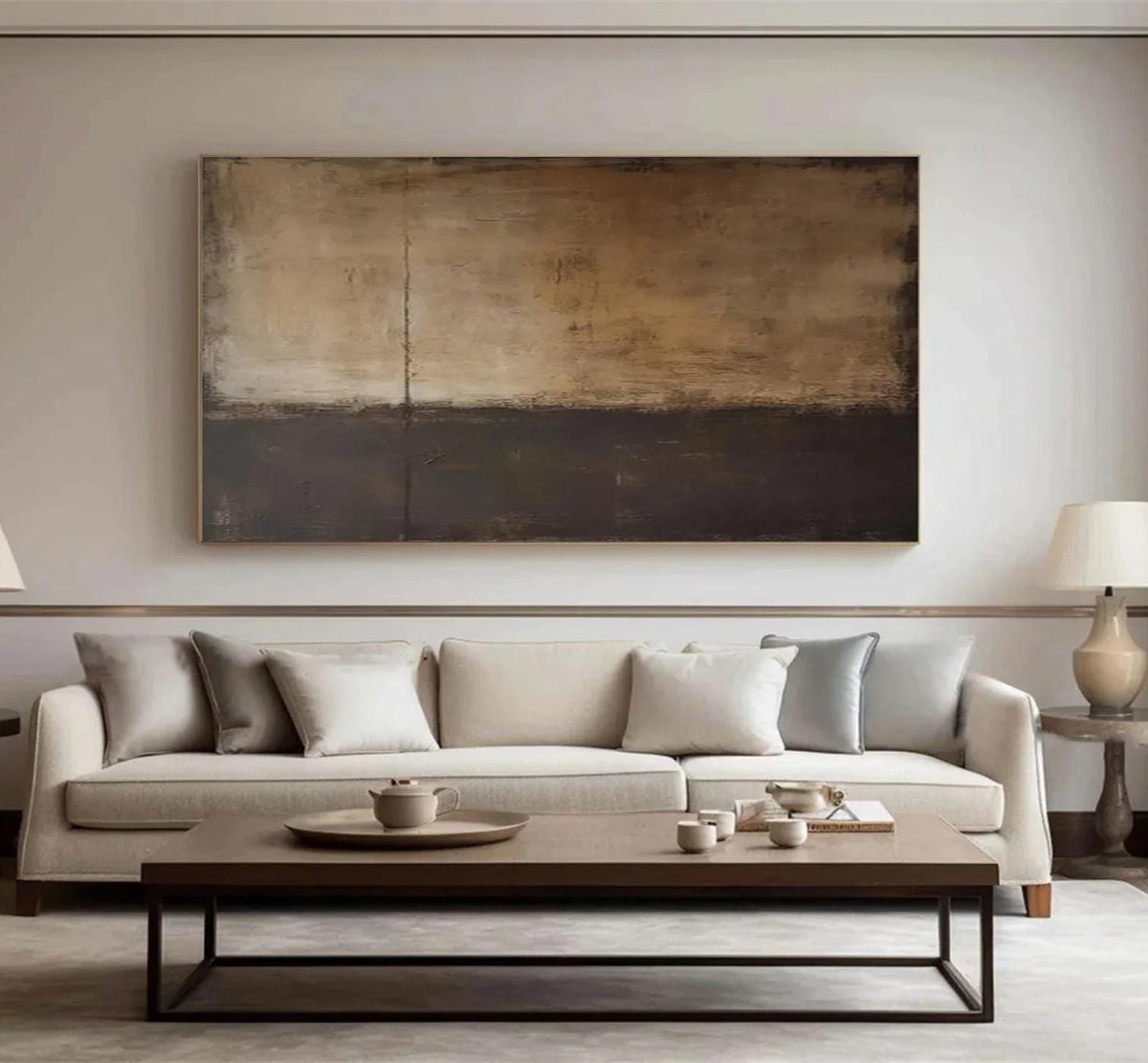 Black and Brown Abstract Canvas Wall Art, Extra Large Original Oil Painting on Canvas, Modern Textured Wall Art for Living Room, Home Décor